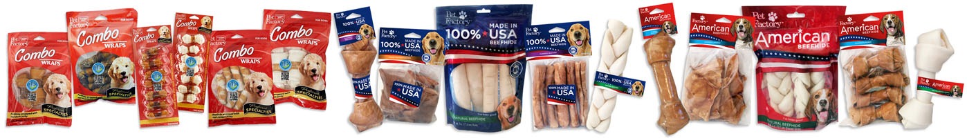 Largest american manufacturer of usa made beefhide chews rawhide dog treats