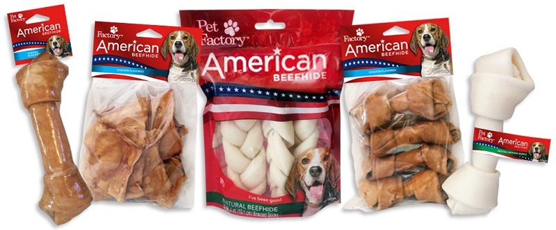 April is National Pet Month – treat your dog to a tasty, easy-to-digest Pet Factory beefhide chew!