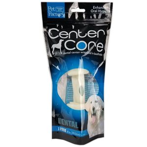 1 pack of Dental Fusion "Center Core" Roll wrapped in Beefhide, 1 Bone 8-9”, front view
