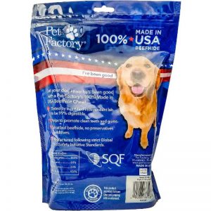 Medium Bag of Pet Factory’s 100% USA Beefhide Chip Rolls, Pack of 18, 5" Chip Rolls, back panel