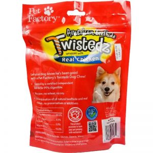 Bag of TWISTEDZ® American Beefhide Chip Rolls w/Chicken Meat Wrap, pack of 8, 5" Chip Rolls, back Panel
