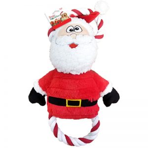plush and rope Santa Claus holiday themed dog toy