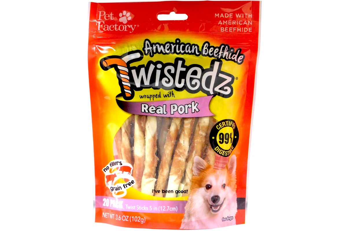 Pet Factory American Beefhide Chews Rawhide 5 Twist Sticks for Dogs 1 Pound American Beefhide is a Great Source for Protein and Assists in Dental Health Resealable Package 